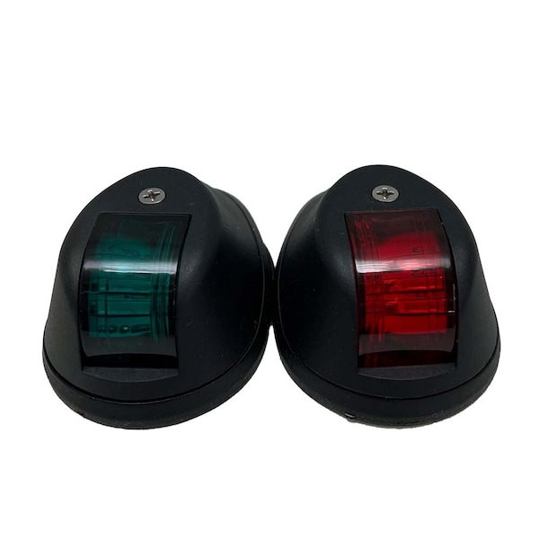 Marine Sport Lighting 12V-24V Marine Starboard GREEN and Port RED LED light set with Black Shell PR MSPS12BSGR - main